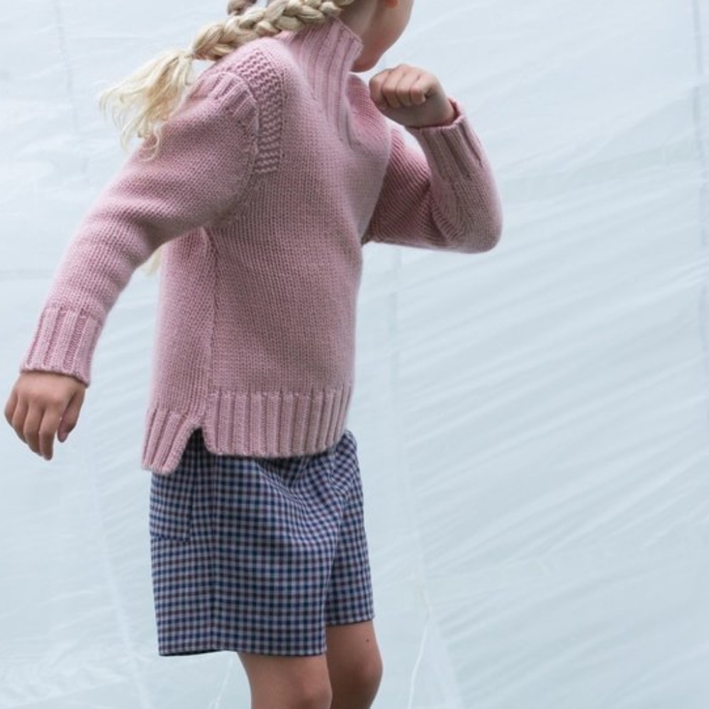 Bonpoint GIRLS' MOCK TURTLENECK SWEATER MEDIUM PINK size 8